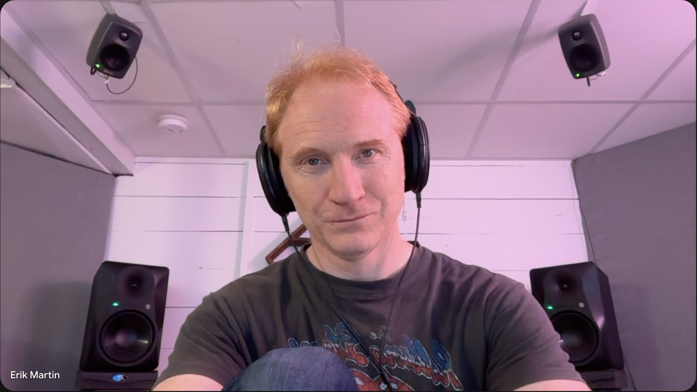Erik J. Martin in a 7.1.4 Dolby Atmos monitoring room